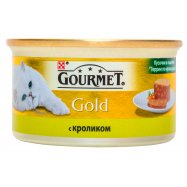 Корм д/кошек Purina Gourmet Gold кролик кусочки в паштет 85г - Фото