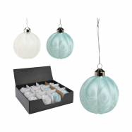 Прикраса новорічна ялинкова у формі кулі 80 мм - Фото