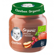 Пюре Gerber Органические яблоко и малина для детей 125г - Фото