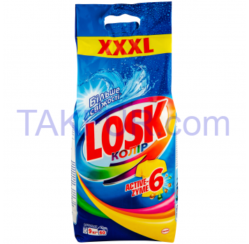 Стиральный порошок Losk Active-Zyme 6 Color автомат 9кг - Фото