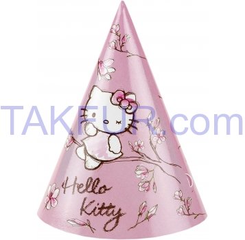 Колпаки Eventa Hello Kitty бумажные D13см 6шт - Фото