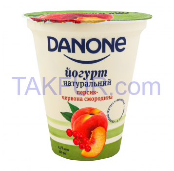 Йогурт Danone Персик-красная смородина 2.5% 260г - Фото