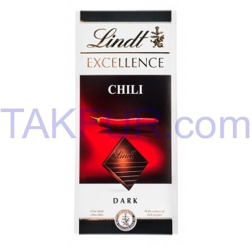 Шоколад Lindt Excellence темный с экстрактом перца чили 100г - Фото