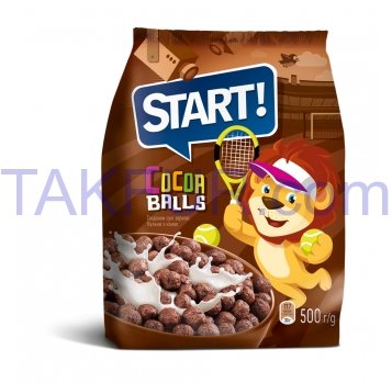 Завтраки сухие Start! зерновые шарики с какао 500г - Фото
