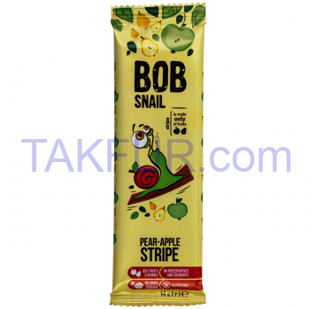 Конфета фрукт-ягодная Bob Snail Грушево-яблочный страйп 14г - Фото