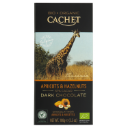 Шоколад Cachet темный с абрикосами и лесным орехом 100г - Фото