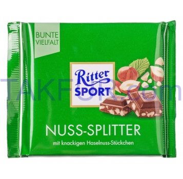 Шоколад Ritter Sport с лесными орехами молочный 100г - Фото