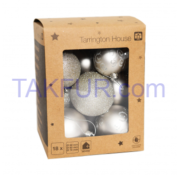 Набір куль Tarrington House Mix срібний 18 пр 50-70мм - Фото