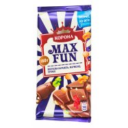Шоколад Корона Max Fun молоч с марм/печеньем/карамелью 160г - Фото