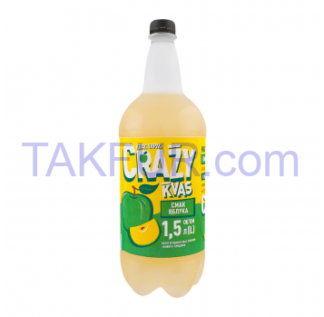 Напиток Квас Тарас Crazy Kvas Вкус яблока с/газ 1.5л - Фото