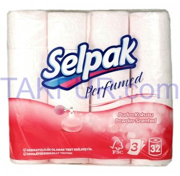 Бумага туалетная Selpak Perfumed трехслойная тисненая 32шт - Фото