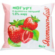 Йогурт Яготинський с ароматом клубники 1,5% 400г - Фото