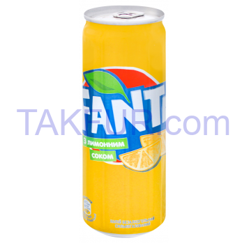 Напиток Fanta с лимонным соком безалког сильногазиров 330мл - Фото