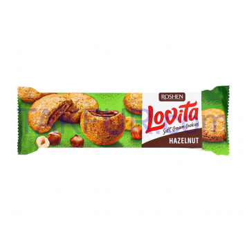 Печенье Roshen Lovita Soft Cream Cookies орех начинка 170г - Фото