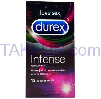 Презервативы Durex Intense рельефные со стим гелем-смаз 12шт - Фото