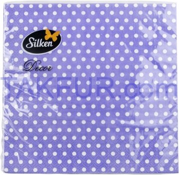 Салфетки Silken Decor целлюлозные трехслойные Горошки 20шт - Фото