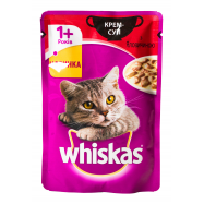 Корм Whiskas 1+ Крем-суп с говядиной для взрослых котов 85г - Фото