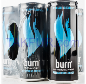 Напиток Burn Apple Kiwi энергетический б/а с/газ 250мл - Фото