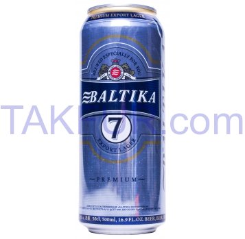 Пиво Baltika Экспортное №7 светлое 5,4% 0,5л ж/б - Фото