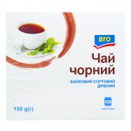 Чай Aro черный байховый сортовой мелкий 1,5г*100шт 150г