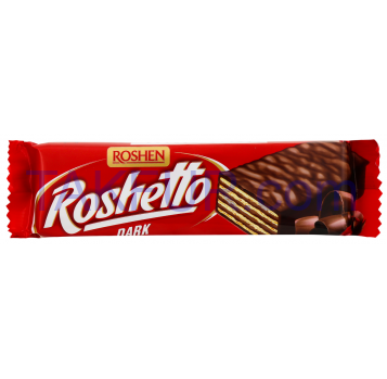 Батончик Roshen Roshetto Dark в шоколадной глазури 32г - Фото