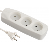 Подовжувач побутовий 3 розетки 3м 2х0.75 білий - Фото