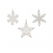 Підвіска Сніжинка пластикова в асортименті 10см - Фото