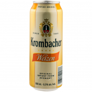 Пиво Krombacher Weizen пшеничное нефильтрован 5,3% 500мл ж/б - Фото