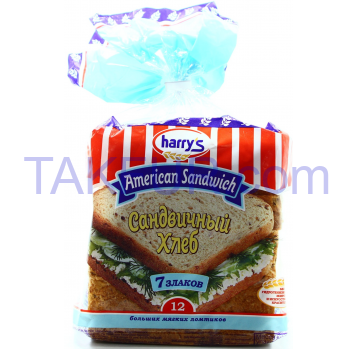 Хлеб Harrys American Sandwich сандвичный 7 злаков 470г - Фото