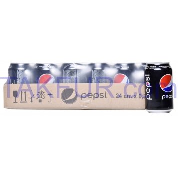 Напиток Pepsi Black сильногазированный 0,33л ж/б - Фото