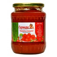 Томаты Гурман очищенные в томатном соке стерилизованные 680г - Фото