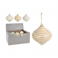 Прикраса новорічна ялинкова у формі цибулини 8X8 см - Фото