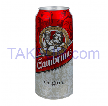 Пиво Gambrinus Original светлое пастеризованное 4.3% 0.5л - Фото