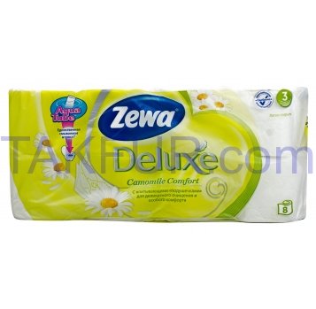 Бумага туалетная Zewa Deluxe с ароматизированной гильзой 8шт - Фото