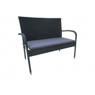 TARRINGTON HOUSE ЛАВКА РОТАНГОВА З ПОДУШКОЮ : ЧОРНИЙ - Фото