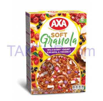 Завтраки сухие Axa Гранола с ягодным йогуртом/шоколадом 320г - Фото