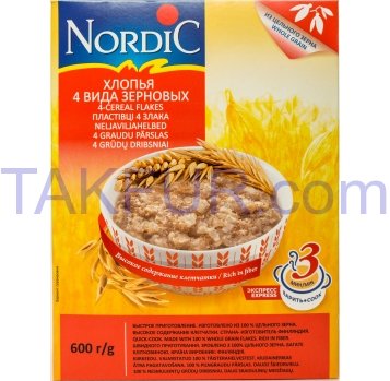 Хлопья Nordic 4 вида зерновых 600г - Фото