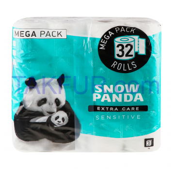 Бумага туалетная Snow Panda Extra Care Sensitive 3сл 32шт/уп - Фото