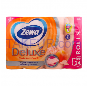 Бумага туалетная Zewa Deluxe Cashmere Peach 24шт/уп - Фото