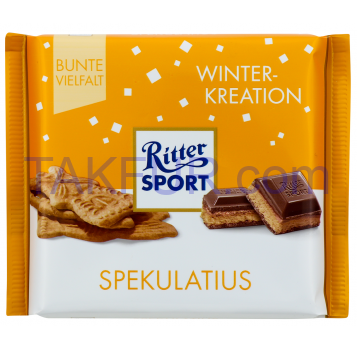 Шоколад Ritter Sport молочный с имбирным печеньем 30% 100г - Фото