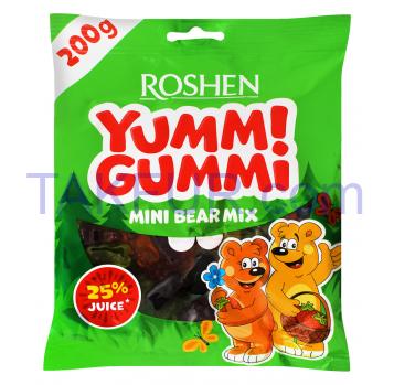 Конфеты желейные Roshen Yummi Gummi Mini Bear Mix 200г - Фото