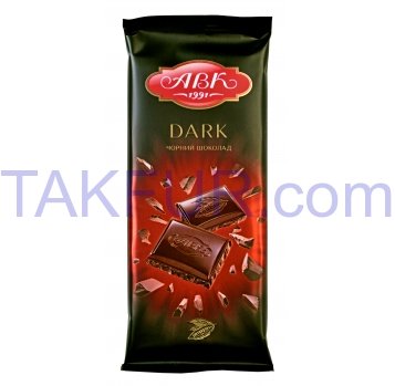 Шоколад АВК Dark черный 57% какао 90г - Фото