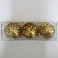 НАБІР КУЛЬ 8 СМ 3 ШТ : ЗОЛОТИЙ - Фото