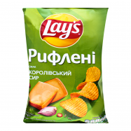 Чипсы Lays рифленые со вкусом королевского сыра 133г - Фото