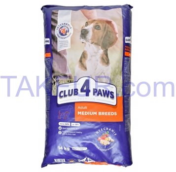 Корм для собак Club 4 Paws Преміум середніх порід сухий 14кг - Фото