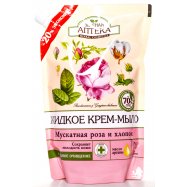Крем-мыло жидкое Зеленая Аптека Мускатная роза и хлоп 460мл - Фото