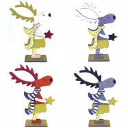 Новогодний декор Лось девочка на подставке 14 * 3,5 * 22см - Фото