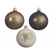 КУЛЯ СКЛЯНА ЛИСТ ПАЛЬМИ 80 ММ - Фото