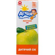 Сок Агуша яблочный детский с 4-х месяцев 0,2л тетра - Фото