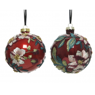 КУЛЯ СКЛЯНА КВІТИ 100 ММ - Фото